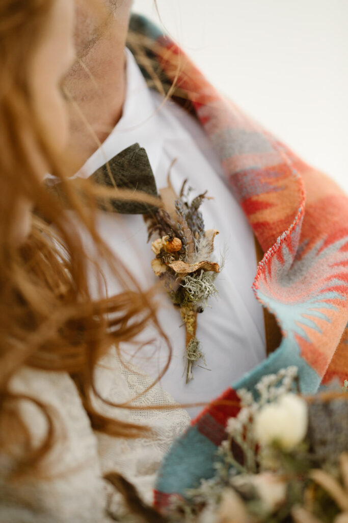 Wildflower bouquet inspired by the Colorado mountains during an adventure elopement 