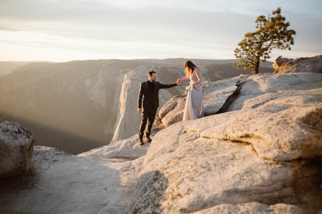 MARIE+EVAN'S ADVENTUROUS YOSEMITE NATIONAL PARK VOWS RENEWAL | SUNSET WEDDING CEREMONY AT TAFT POINT | DESTINATION ELOPEMENT PHOTOGRAPHER