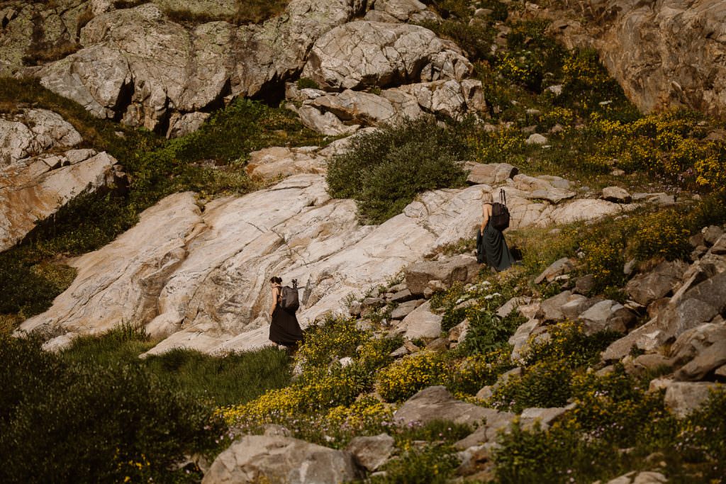 Snow is still present in Colorado Mountains even though there is still summer, Same Sex Love Photographer
