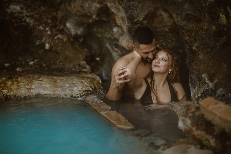 A Frame Cabin Adventure Ahead: Sacred Hot Sulphur Springs Winter Elopement in Kremmling, Colorado