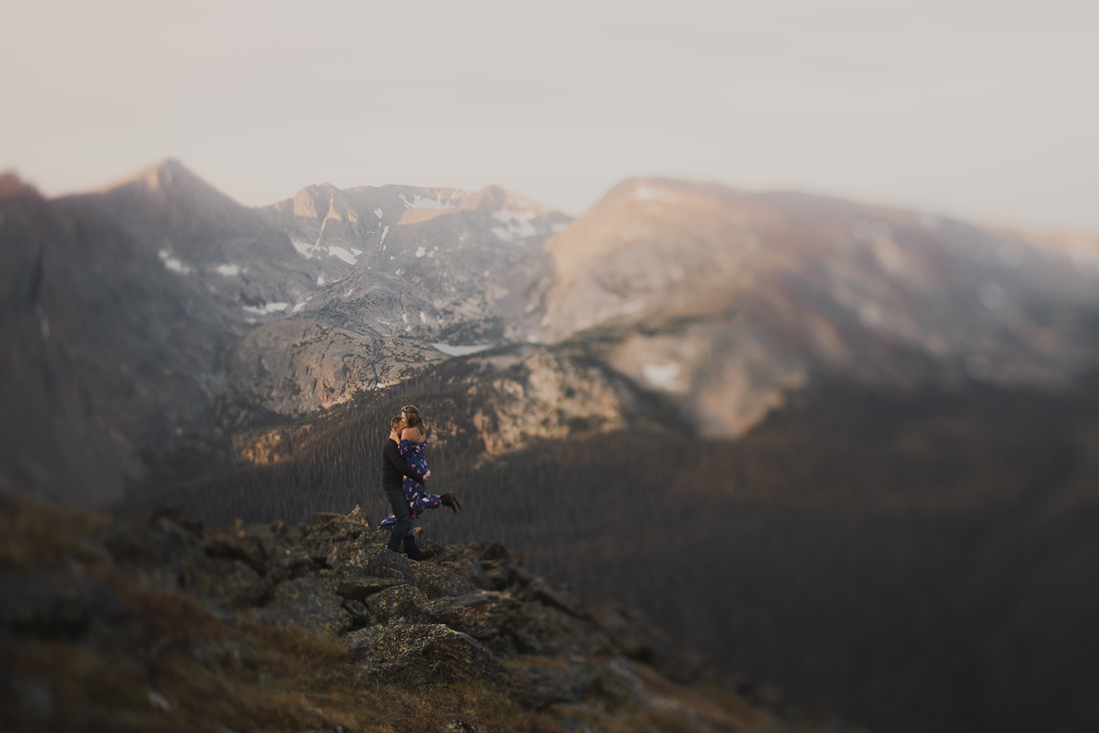 Colorado Elopement Photographer, Justyna E Butler, Colorado Dawn Elopement at first light among Rocky Mountains