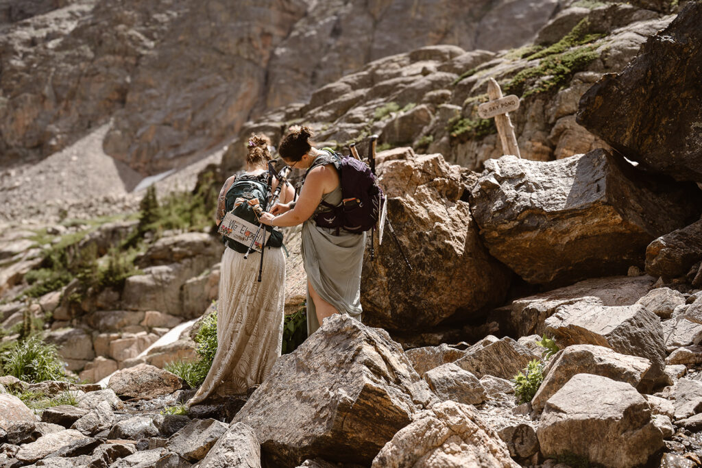 Colorado adventure elopement overlooking alpine mountain peaks