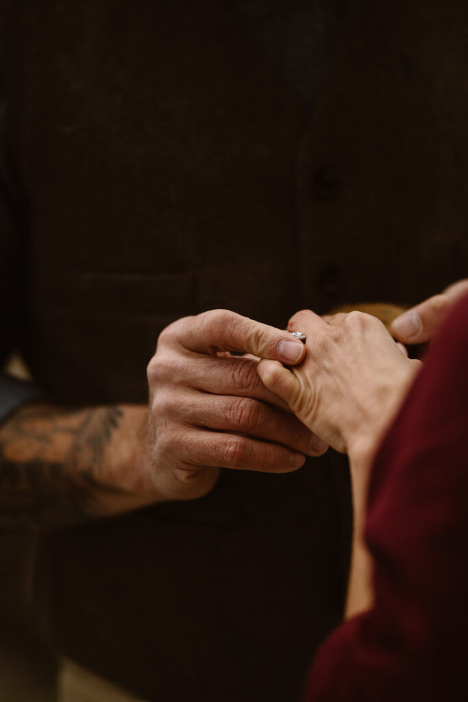 Intimate wedding ceremony in the Colorado mountains