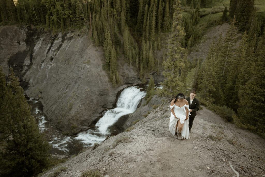 Secluded Waterfall Elopements in Crested Butte
